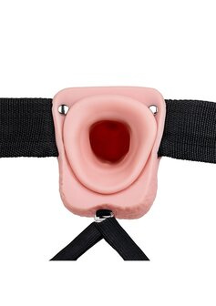 Vibrerende Holle Strap-On met Ballen - 23 cm