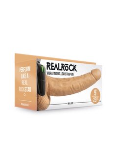 Vibrerende Holle Strap-On met Ballen - 23 cm