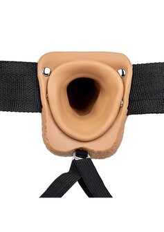 Vibrerende Holle Strap-On met Ballen - 23 cm
