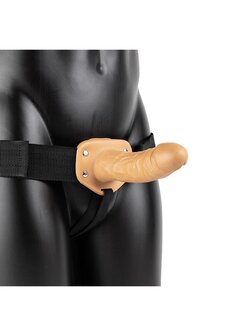 Vibrerende Holle Strap-On zonder Ballen - 15,5 cm