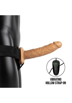 Vibrerende Holle Strap-On zonder Ballen - 20,5 cm