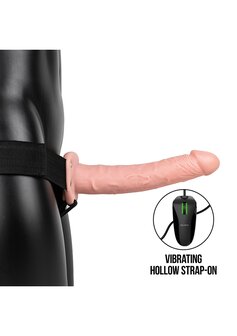Vibrerende Holle Strap-On zonder Ballen - 24,5 cm