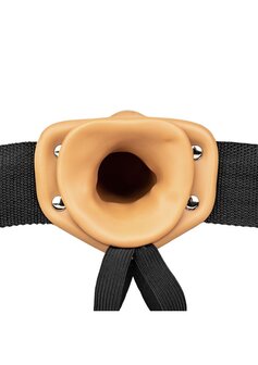 Vibrerende Holle Strap-On zonder Ballen - 24,5 cm