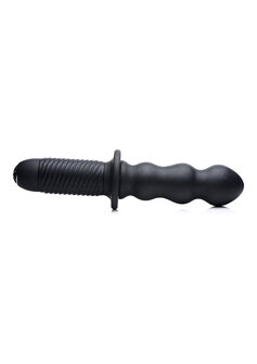 The Groove - Silicone Vibrator with Handle - Black