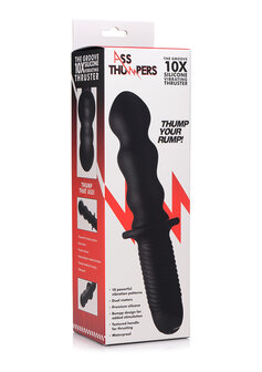 The Groove - Silicone Vibrator with Handle - Black