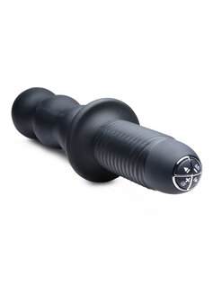 The Groove - Silicone Vibrator with Handle - Black