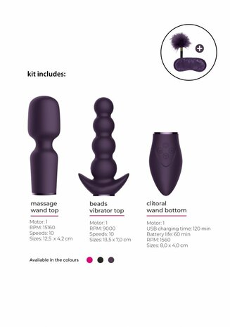 Pleasure Kit #3 - Vibrator met Verschillende Opzet Stukken