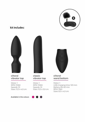 Pleasure Kit #4 - Vibrator met Verschillende Opzet Stukken