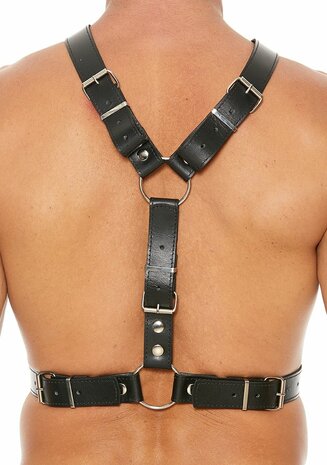 Leren Heren harnas met Metalen Bit One Size