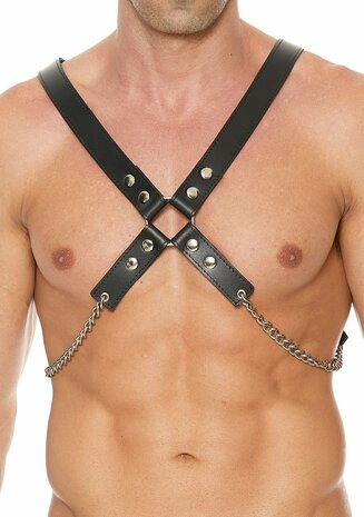 Leren Harnas met Kettingen One Size