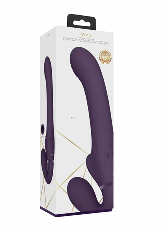 Dual Pulse-Wave & Airwave Strapless Strapon - Purple