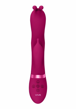 Triple Action Vibrating Rabbit with PulseWave Shaft - Pink