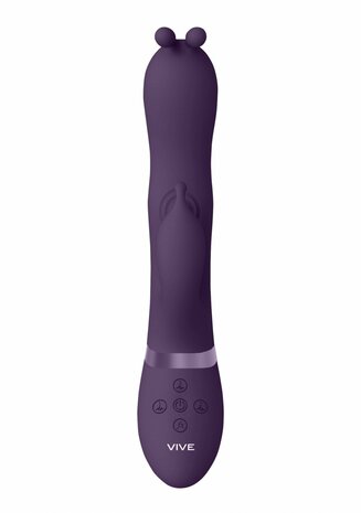 Triple Action Vibrating Rabbit with PulseWave Shaft - Purple
