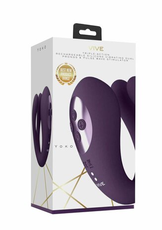 Triple Action Vibator with Clitoral Pulse Wave - Purple