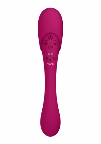 Double Ended Pulse Wave Air-Wave Bendable Vibrator - Pink