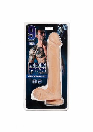 Working Man - Jouw Tatoeëerder Dildo - 23 cm
