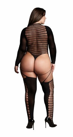 Kalyke XXIII - Bodystocking met Col - Plus Size Queen Size