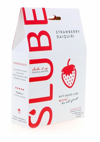 Strawberry Daiquiri - 3 in 1 Massagegel, Badolie en Glijmiddel - 2 x 250 gr
