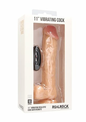 Vibrerende Realistische Lul met Scrotum - 28 cm