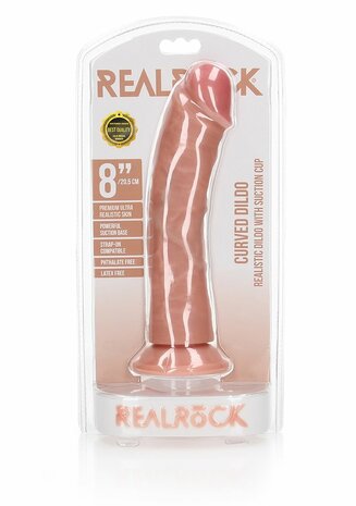 Gebogen Realistische Dildo met Zuignap - 20,5 cm
