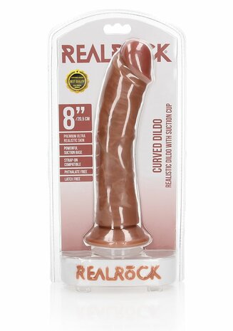 Gebogen Realistische Dildo met Zuignap - 20,5 cm