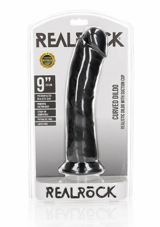 Gebogen Realistische Dildo met Zuignap - 23 cm