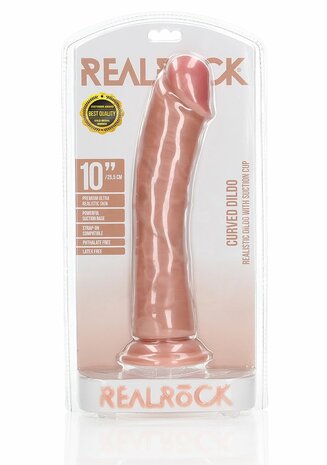 Gebogen Realistische Dildo met Zuignap - 25,5 cm