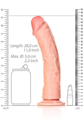 Gebogen Realistische Dildo met Zuignap - 25,5 cm