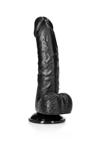 Gebogen Realistische Dildo met Ballen en Zuignap - 15,5 cm