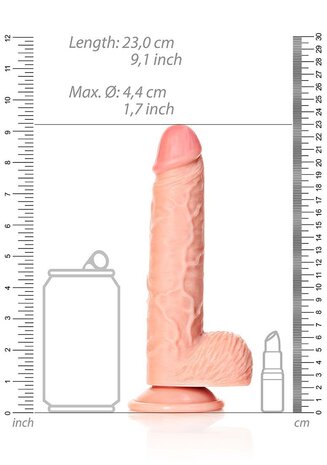 Rechte Realistische Dildo met Ballen en Zuignap - 20,5 cm