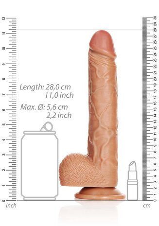 Rechte Realistische Dildo met Ballen en Zuignap - 25,5 cm