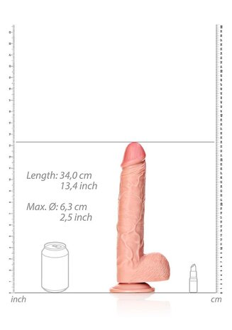 Rechte Realistische Dildo met Ballen en Zuignap - 30,5 cm