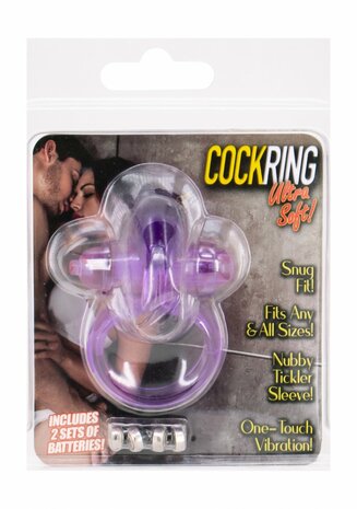 Ultra Zachte Vibrerende Jelly Rabbit Cockring