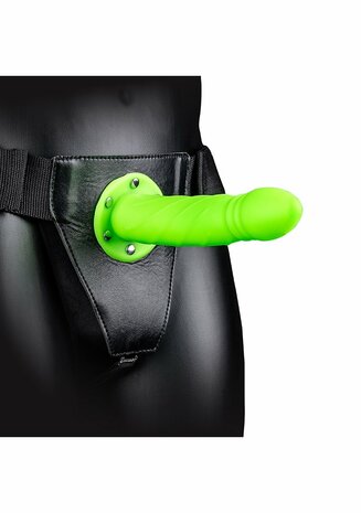 Glow in the Dark Gedraaide Holle Strap-On - 20 cm