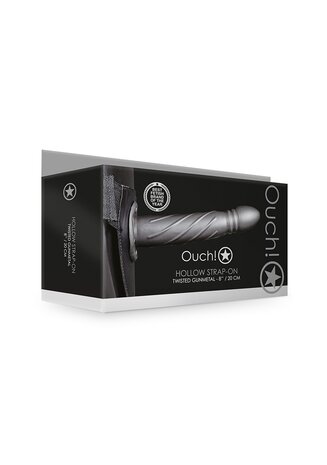Gedraaide Holle Strap-On - 20 cm