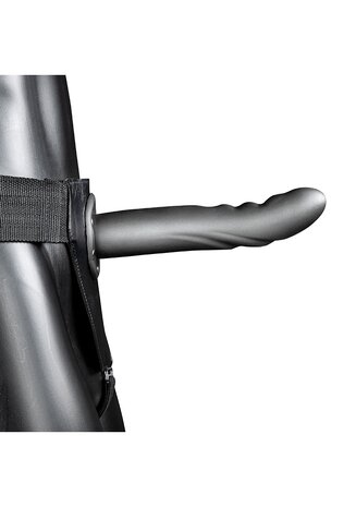 Getextureerde Gebogen Holle Strap-On - 20 cm