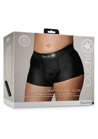 Vibrating Strap-on Boxer - Black - XL/XXL XL/XXL