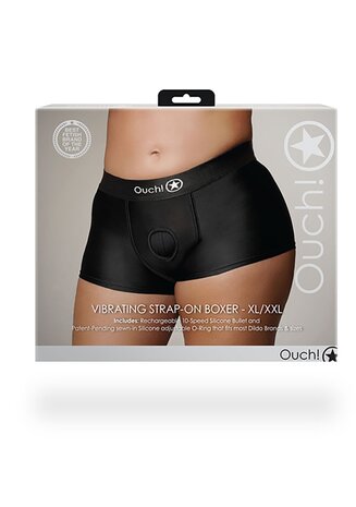 Vibrating Strap-on Boxer - Black - XL/XXL XL/XXL
