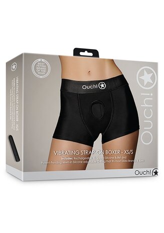 Vibrating Strap-on Boxer - Black - XS/S XS/S