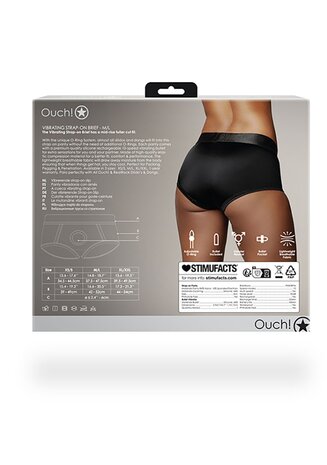 Vibrating Strap-on Brief - Black - M/L M/L