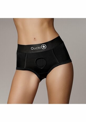 Vibrating Strap-on Brief - Black - XS/S XS/S
