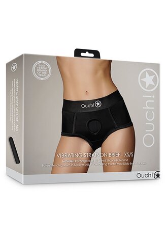Vibrating Strap-on Brief - Black - XS/S XS/S