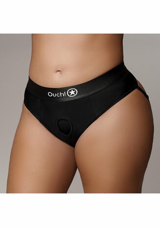 Vibrating Strap-on Thong, Removable Straps - Black - XL/XXL XL/XXL