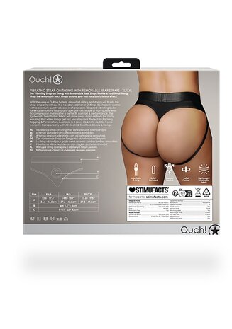 Vibrating Strap-on Thong, Removable Straps - Black - XL/XXL XL/XXL