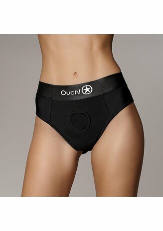 Vibrating Strap-on Thong - Removable Straps - Black - XS/S XS/S
