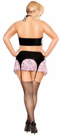 Deviant Schoolgirl - Black / Pink Queen Size