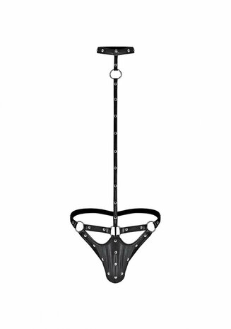 Tormentor - Eendelige Choker G-String met Contour Peek-a-Boo Zakje L/XL