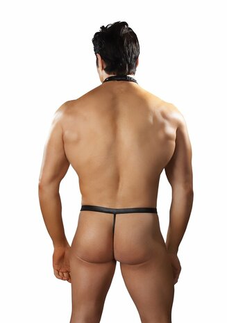 Tormentor - Eendelige Choker G-String met Contour Peek-a-Boo Zakje L/XL
