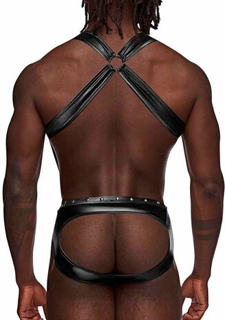 Uranus - Jockslip met Jarretelbandjes en Open Achterkant in Harnasstijl L/XL