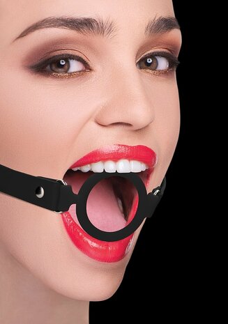 Siliconen Ring Gag met Leren Bandjes